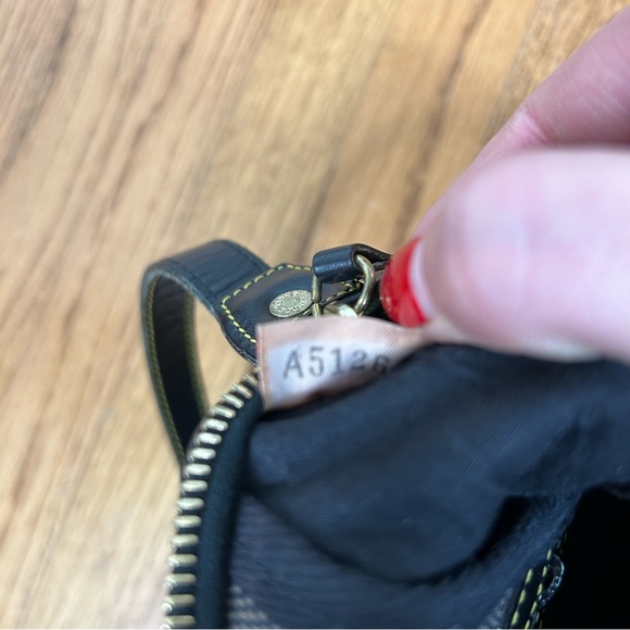 Dooney & Bourke Canvas Tweed Leather Shoulder Bag - Picture 14 of 16